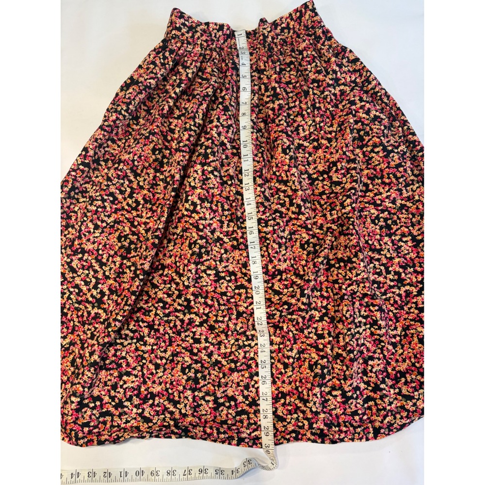 HM Cotton Midi floral Skirt High Waist Size 4 - Picture 4 of 7